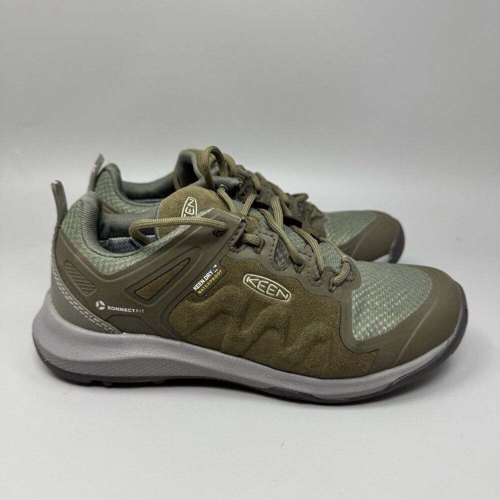 KEEN Explore Waterproof Hiking Shoes Womens Size 6 Green Olive Lace Up Sneaker
